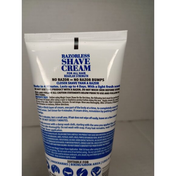 Magic Razorless Shave Cream Regular Strength For All Hair 6oz Helps Stop Razor B - Picture 3 of 5
